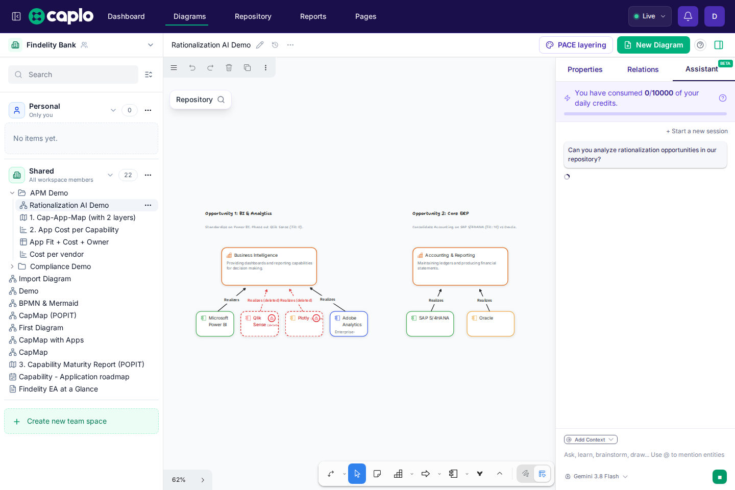 AI assistant with a submitted rationalization question beside the diagram